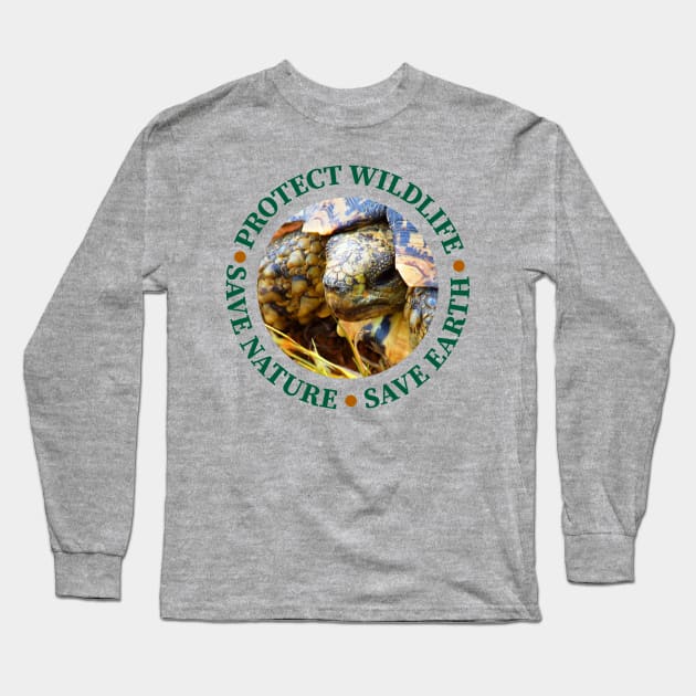 Wildlife Conservation Earth Day Tortoise Long Sleeve T-Shirt by PathblazerStudios